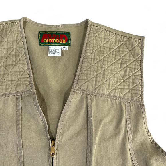 Avid Outdoor Hunting Vest Adult XXL 2XL Brown Zip Pockets Game Bag Tactical - Picture 2 of 10